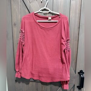 Women's Pink Long Sleeve Top